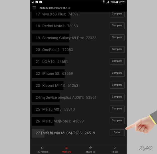 Thứ hạng của m&aacute;y